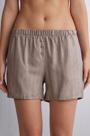 Beige Intimissimi Comfort First Woven Modal Women Shorts | 5237QOYNR