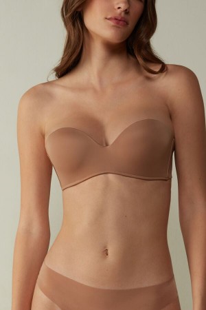 Beige Intimissimi Gioia Bandeau Women Bra | 0648NUQIM