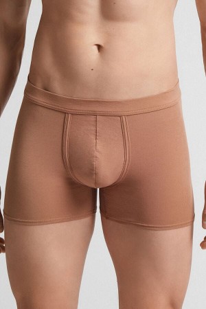 Beige Intimissimi Natural Fresh Cotton Men Boxer | 0169DPSQN