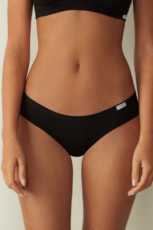 Black Intimissimi Cotton Women Panties | 6708ZPJGI