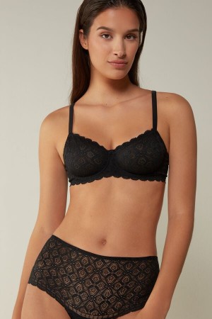 Black Intimissimi Daniela Balconette Lace Women Bra | 7510GEPNV