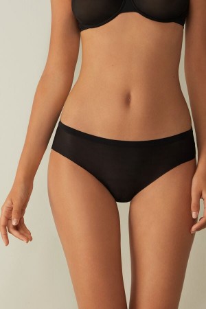 Black Intimissimi Invisible Touch Women Briefs | 2058HBAWP