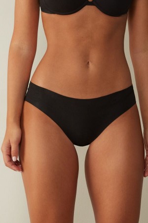 Black Intimissimi Seamless Cotton Women Panties | 8270WTUMA