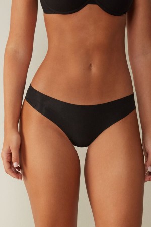 Black Intimissimi Seamless Cottonzilian Women Briefs | 6802VZJXP