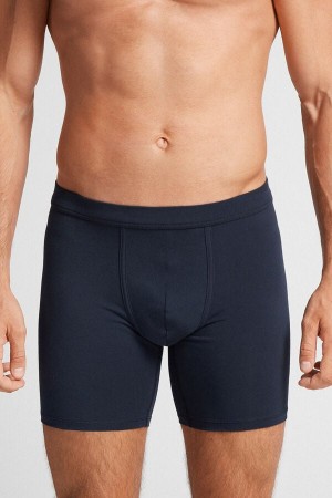 Black Intimissimi Superior Cotton Long Men Boxer | 0431SLXOP