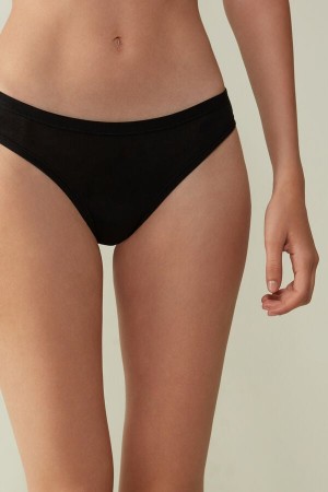 Black Intimissimi Ultralight Cottonzilian Women Briefs | 1287XVUJM