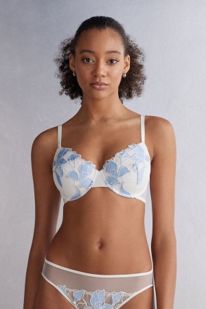 Blue Intimissimi Eternal Flowers Francesca Balconette Women Bra | 2076UGKQN