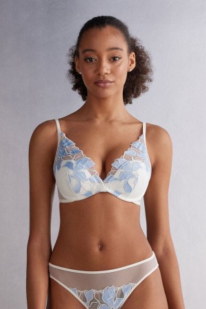 Blue Intimissimi Eternal Flowers Giorgia Balconette Women Bra | 6528UIPKY