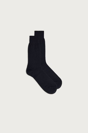 Blue Intimissimi Short Chashmere-Silk-Cotton Men Socks | 2649GWVDC