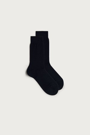 Blue Intimissimi Short Warm Cotton Men Socks | 7693UGFYX