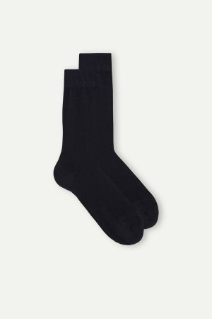 Blue Intimissimi Superior Cotton Short Men Socks | 0943ADCFM