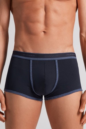 Blue / Blue Intimissimi Superior Cotton With Logo Men Boxer | 7438ISDHU