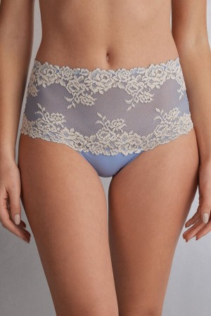 Blue / White Intimissimi Pretty Flowers Hipsterzilian Women Briefs | 5241IGVDK