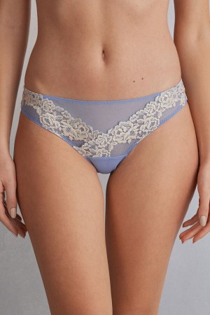 Blue / White Intimissimi Pretty Flowerszilian Women Briefs | 8497CHXZM