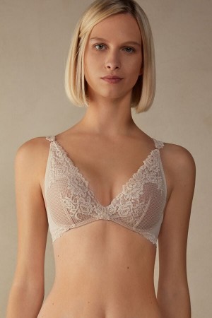 Cream Pink Intimissimi Pretty Flowers Giorgia Balconette Women Bra | 1645JWTEA