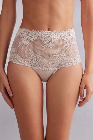 Cream Pink Intimissimi Pretty Flowers Hipsterzilian Women Briefs | 0561VJHDB