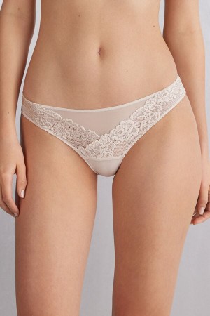 Cream Pink Intimissimi Pretty Flowerszilian Women Briefs | 2093PYCHR