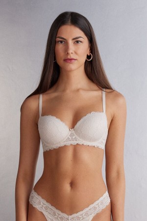 Cream Pink Intimissimi Sofia Balconette Lace Women Bra | 0582BZVTA