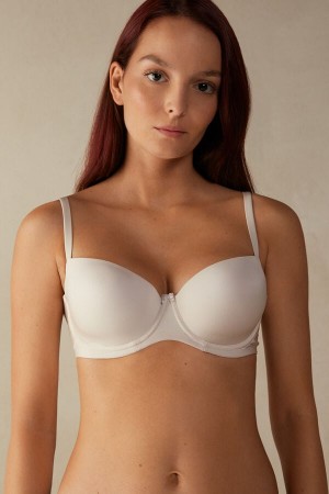 Cream Pink Intimissimi Sofia Natural Lift Balconette Ultralight Microfiber Women Bra | 4693JUKNO