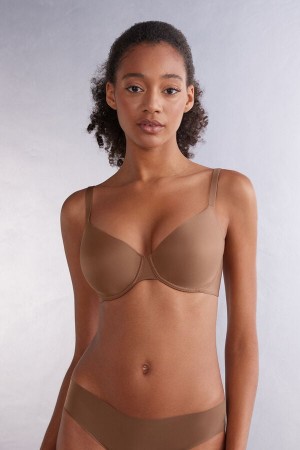 Dark Beige Intimissimi Francesca Ultimate Balconette Women Bra | 9350ESFGP