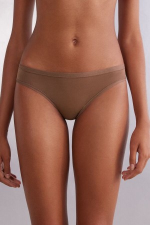 Dark Beige Intimissimi Ultralight Cottonzilian Women Briefs | 9310VGJPT