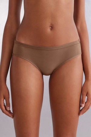 Dark Beige Intimissimi Ultralight Cotton Women Panties | 5049LAIDH