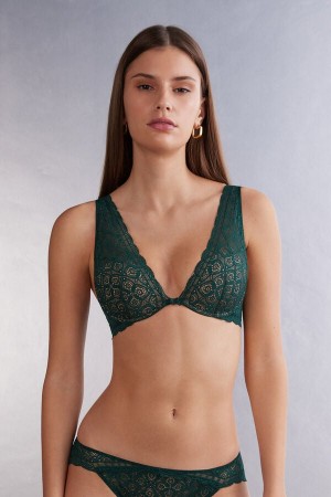 Green Intimissimi Elena Balconette Lace Women Bra | 3046CXGZJ