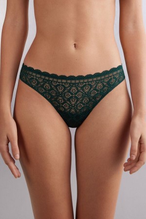 Green Intimissimi Lace And Microfiberzilian Women Briefs | 4710PJTDY