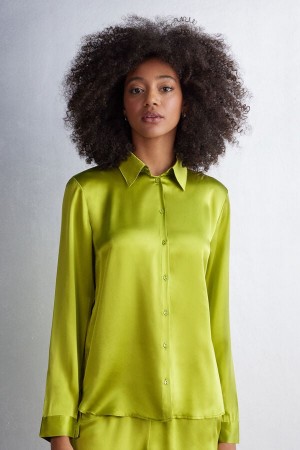 Green Intimissimi Silk Women Shirt | 8240UTJYE