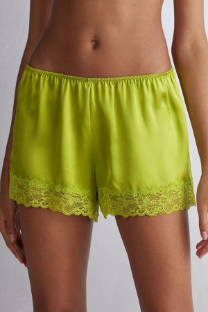 Green Intimissimi Silk Women Shorts | 6314NPBDJ