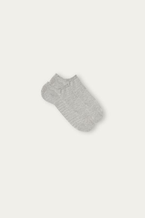 Grey Intimissimi No-Show Terrycloth Men Socks | 4850PZTAM