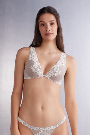 Grey Intimissimi Pretty Flowers Elena Balconette Women Bra | 2806QKFCH