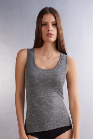 Grey Intimissimi Wool Cotton Women Tank Top | 0853DYJZB