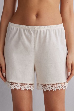 Light Yellow Intimissimi Romance Yourself Ultrafresh Cotton Women Shorts | 9031IAZGU