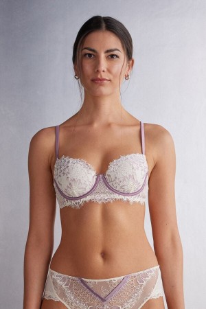 Light Yellow Intimissimi Secret Garden Sofia Balconette Women Bra | 0279LBIEU