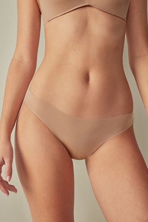 Orange Beige Intimissimi Brazilian Seamless Ultra Light Microfiber Women Briefs | 8793TMRVP