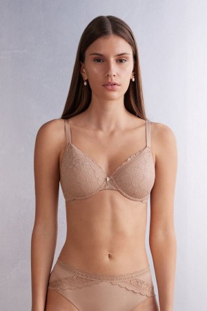 Orange Beige Intimissimi Francesca Balconette Lace Women Bra | 5246NLIKV