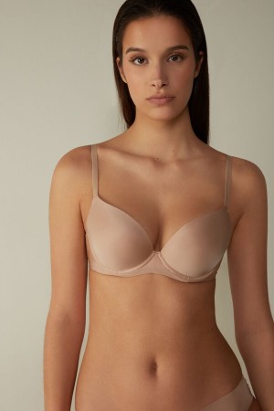 Orange Beige Intimissimi Irina Microfiber Balconette Women Bra | 7235BVXAE