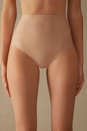 Orange Beige Intimissimi Raw-Cut Microfiber French Knickers Women Briefs | 8219PHBVZ