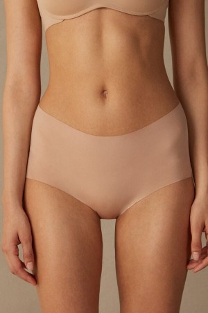 Orange Beige Intimissimi Seamless Microfiber Hipster Women Briefs | 1934HCGQP