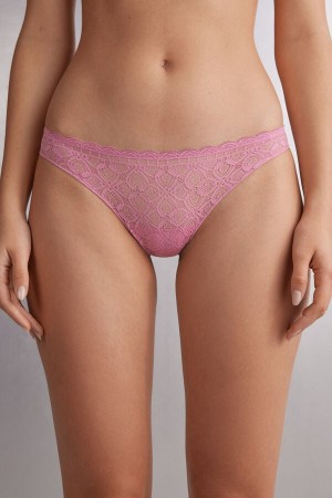 Pink Intimissimi Lace And Microfiberzilian Women Briefs | 3581XDBJY