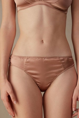 Pink Intimissimi Silk Cheeky Women Briefs | 4591MPGON