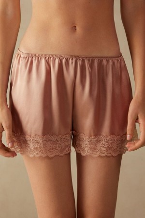 Pink Intimissimi Silk Women Shorts | 8326UBEAK