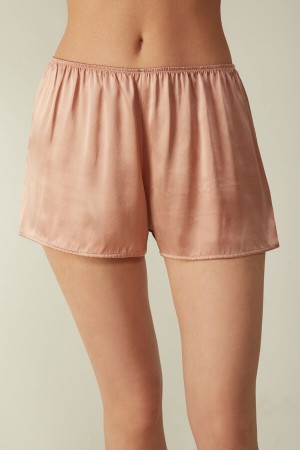 Pink Intimissimi Smooth Silk-Satin Women Shorts | 5430QFLID