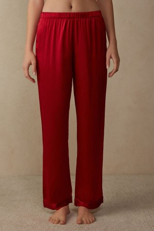 Red Intimissimi Silk Satin Women Pants | 3475KZQVY