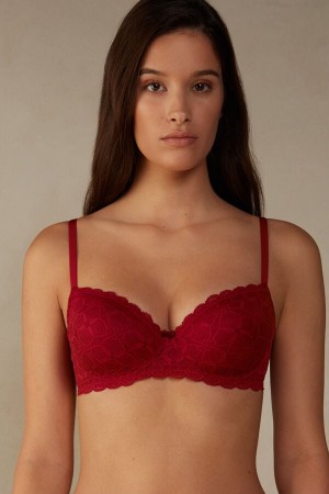 Red Intimissimi Sofia Balconette Lace Women Bra | 9201EHITO