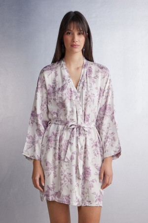 Rose Intimissimi Graceful Simplicity Satin Kimono Women Pajamas | 5032HFWNA