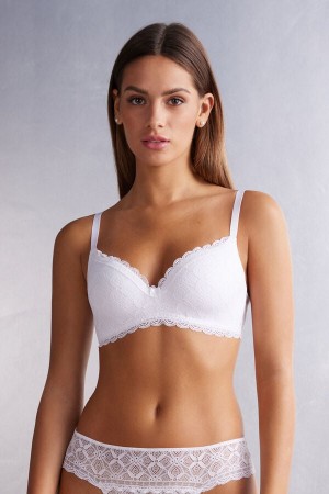 White Intimissimi Adele Triangle Lace Women Bra | 1294ZLISR