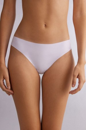 White Intimissimi Brazilian Seamless Ultra Light Microfiber Women Briefs | 1354MNIKB