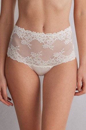 White Intimissimi Pretty Flowers Hipsterzilian Women Briefs | 0276MEIKL